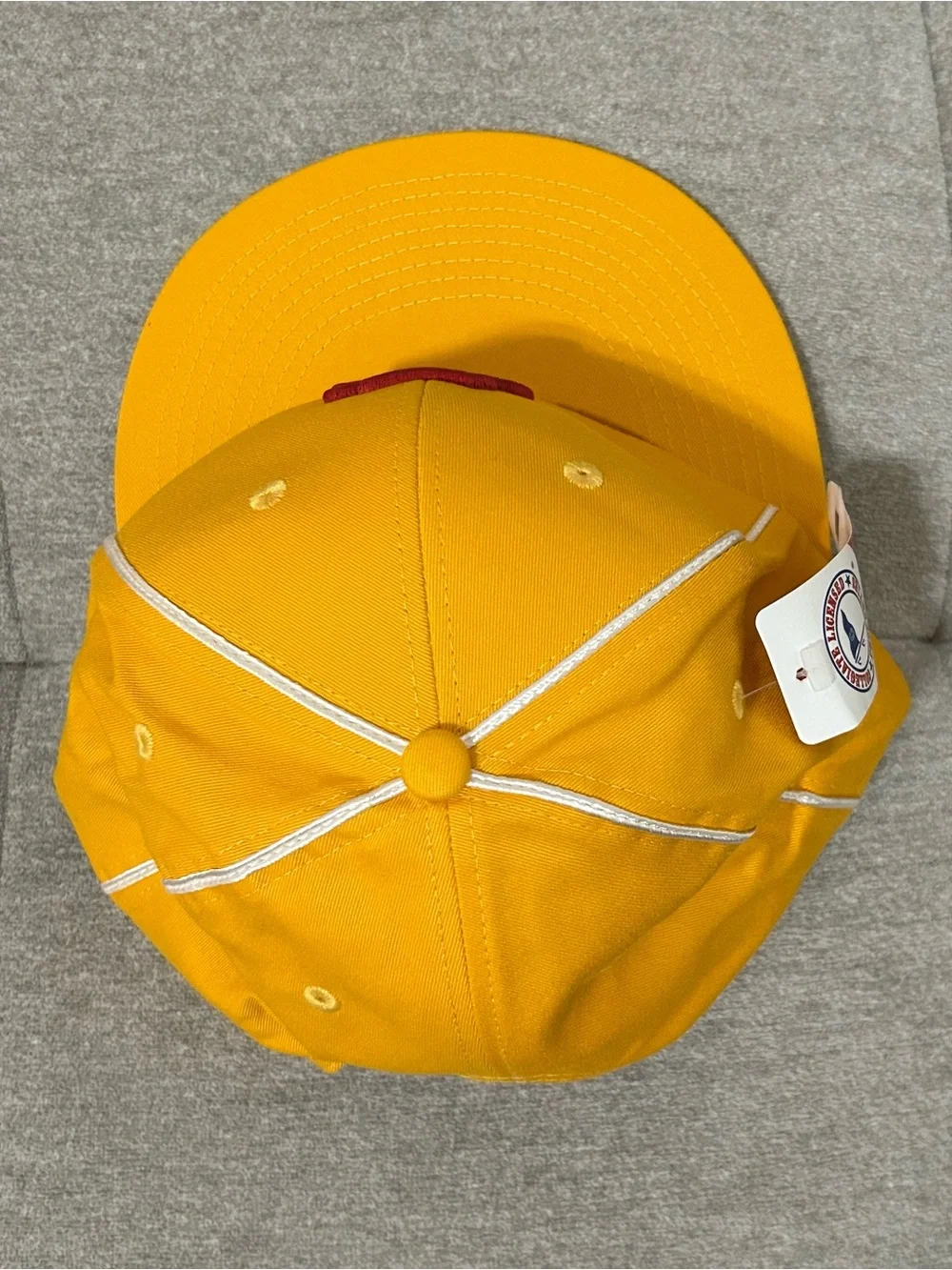 Pacific Headwear Yellow Flatbill Snapback Hat with Embroidered Logo